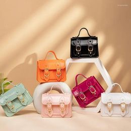 Storage Bags Women Mini Handbag Elegant Shoulder Messenger Portable Chain Bag Girl PVC Jelly Candy Color Crossbody Small Square