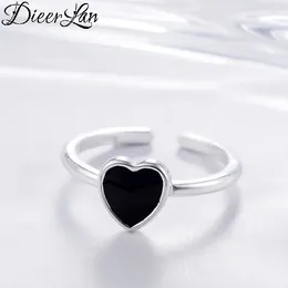 Cluster Rings DIEERLAN Bohemian Vintage Black Big Heart Love For Women Ladies Statement Jewellery Wedding Finger