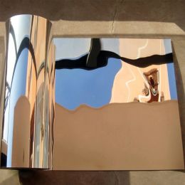 Films 60x100cm Chrome Mirror Selfadhesive Sunscreen Film Vinyl Stretchable Residential DropShipping UVProof for Home Glass Sticker