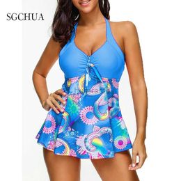 Women's Swimwear S-5XL abdominal control swimsuit hanger two pieces of vintage printed swimsuit womens 4-color Flowy swimsuit swimsuit shorts 240326