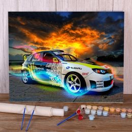 Number Landscape Car Colouring By Numbers Painting Kit Oil Paints 40*50 Boards By Numbers Home Decoration For Handiwork