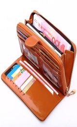 Wallets 11 Colours 2021 Fashion Leather Ladies Wallet Solid Vintage Long Women Purses Big Capacity Phone Clutch Money Bag Card Hold1577712