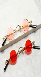 Sunglasses Retro Mini Round Men Metal Frame Gold Black Red Small Framed Sun Glasses Colour Lens Fashion3777047