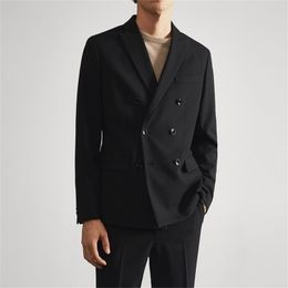 Classic Mens Suit Jackets Double Breasted Suits Blazer loose and comfortable Casual Male Costume Clothing 240311