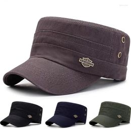 Berets Retro Letters Military Hats For Men Autumn Baseball Caps Flat Top Women Cotton Cap Hatpeaked Hat Sun Army