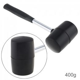 Hammer Rubber and Steel 400g Nonelastic Black Rubber Hammer Tile hammer with Round Head and Nonslip Handle DIY Hand Tool