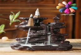 Ceramic Retro Ceramic Backflow Incense Burner Waterfall Censer Incense Holder Aromatherapy Furnace Home Decoration26684330092