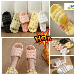 Slippers Home Shoes GAI Slide Bedroom Showers Room Warm Plush Living Room Softs Wears Cotton Slipper Ventilate Woman Men pink whites