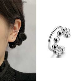 Ear Cuff Ear Cuff 1 piece sweet and cool style small round bead earrings double-layer pea earrings sleeve clip suitable for girls no ear holes Y240326