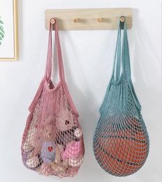 Shopping Bags Handbags Shopper Tote Mesh Net Woven Cotton Bags String Reusable Fruit Storage Bags Handbag Reusable Home Storage Ba1289351