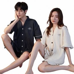 2023 New Kimo Cott Sleepwear for Couples Japan Fi Homewear Men and Women Matching Pyjamas Set For Summer Pijamas c4T4#