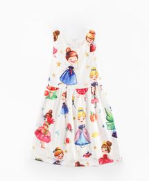 2020 Brand Princess Dresses for Girls Cartoon Angels Print Round Neck Kids Dress Children Valentine039s Day Love Heart Printed 7929590