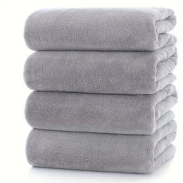 4pcs Premium Towel Set, Polyester Coral Veet Highly Absorbent Towels, Solid Colour Multipurpose Use as Bath Fiess, Bathroom, Shower, Sports, Travel, Yoga Towel,