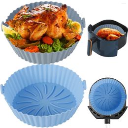 Baking Tools 2pcs Air Fryer Silicone Pot Reusable Heat Resistant Round Pan Accessories