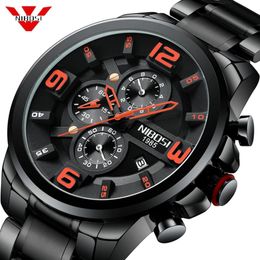 NIBOSI Unique Design Men Wristwatch Wide Big Dial Casual Quartz Watch Business Male Sport Watch Men Creative Relogio Masculino225f