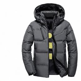 Branco pato para baixo jaqueta homens inverno casaco masculino à prova de vento removível boné parkas cor sólida ao ar livre casual com capuz roupas o6Ix #