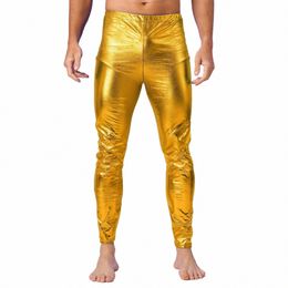 mens Metallic Shiny Dj Disco Skinny Pants Leggings Shiny Jazz Dance Lg Pants Stage Performance Rave Nightclub Party Costume k1wi#