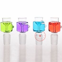 Smoking Colorful Thick Glass 14MM 18MM Male Joint Portable Liquid Freezable Herb Tobacco Glass Filter Bowl Oil Rigs Waterpipe Bong DownStem Bubbler Holder DHL