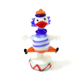 Sculptures Cute Murano Glass Clown Mini Figurine Craft Ornaments Circus Funny Comedy Character Small Statue Creative Home Kid's Room Decor