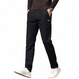 Pantaloni casual da uomo coreano Fi Slim dritto elastico marca pantaloni caldi 2023 nuovi pantaloni classici autunno abbigliamento maschile Z0ZX #