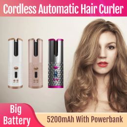 Irons Cordless Automatic Hair Curler Spiral Auto Curling Iron Electric Magic Rollers Device Support Powerbank Function New Design