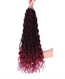 Shanghair 18039039 Goddess Faux Locs Curly Ends Short Wavy Synthetic Hair Extensions 70g pc Crochet Braids Black Afros9488453