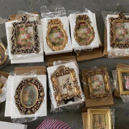 Frame Vintage Resin Picture Frame Antique Photo Oval Rectangle Wall Hanging Table Top Jewellery Display Christmas Holiday Party Hotel De