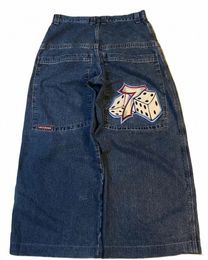 Jnco Широкие джинсы Мужские ретро Harajuku Y2K Хип-хоп Рок Вышивка Графические мешковатые уличные брюки Негабаритные джинсовые брюки с высокой талией Новый M0rw #