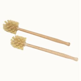 Brushes Toilet Brush, 2 Pack Wood Toilet Brush Made Of Beechwood, Strong Hemp Bristles With 360° Cleaning Power