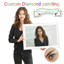 Craft Photos Custom Full Square/Round Diamond Mosaic AB Drill Diamond PaintingPicture of Rhinestones Round Diamond Embroidery Sale