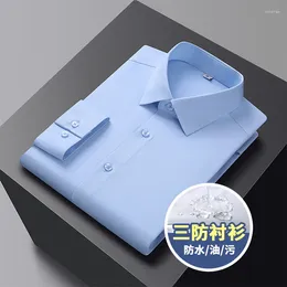 Men's Dress Shirts 2024 Bamboo Fibre Shirt Long Sleeve Elastic Care-free Comfortable Soft Breathable Business Casual