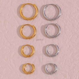 Hoop Huggie 4 pairs of 8/10/12/14mm stainless steel circular ring earrings suitable for womens mini ring earrings 24326