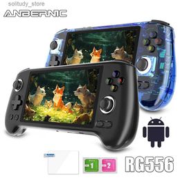 Portable Game Players ANBERNIC RG556 Retro Handheld Game Console 64 bit Android 13 System Unisoc T820 5.48-inch AMOLED Screen Lobby Joystick Game Player Q240326