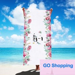 Summer Trendy Brand Letter Loog Microfiber Absorbent Towel Square Beach Towel Quick-Drying Waterproof Bath Towel Top Quality