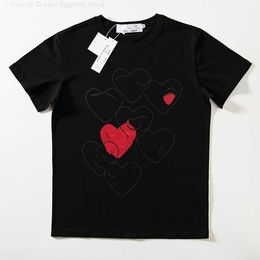 Play Designer Mens t Shirts Cdg Brand Small Red Heart Badge Casual Top Polo Shirt Clothingx589