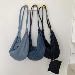 Evening Bags 2024 Zipper Women's Handbag Denim Female Shoulder Bag Large Capacity Jeans Ladies Crossbody Whole Sale