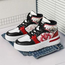Anime Cartoon High Top Chinese Style Dragon Couple Trendy Shoes PU Casual Versatile Sports Size3544 HardWearing 240307