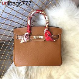 Bk Genuine Leather and Handbag Autumn Luxury Winter Fashion Top Layer Cowhide Lychee Grain Women's Full Large One Shoulder Original Logo