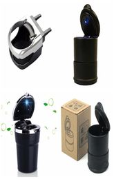 LED Portable Car Ashtray Car Ashtray Holder Truck Auto Cigarette Ashtray Holder Box Case Black Carstyling Storage Ashtrays DH09682708945