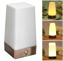 Table Lamps Wireless PIR Motion Sensor Light LED Night Battery Powered Lamp Warm White Room Desk For Home BedroomTable LampsTable6330241