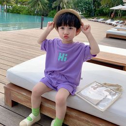 Boys' Summer Set 2024 New Fashionable Baby Summer Short sleeved Children's Summer Clothing Summer Edition