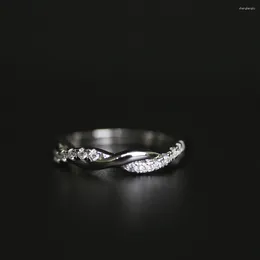 Cluster Rings Daisini Passed Diamond Test Classic 925 Silver Wedding Engagement 1.5mm Moissanite Ring Band For Women Girl