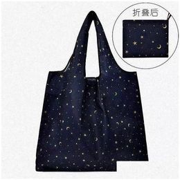 Reusable Grocery Bags Large Capacity Shop Washable Tote For Women Solid Colours Drop Delivery Otkq2