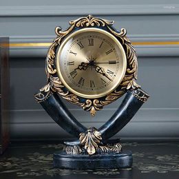 Table Clocks EUROPEAN ORNAMENTS CLOCK LIVING ROOM RETRO AMERICAN MUTE PENDULUM DESKTOP HOME DECORATION