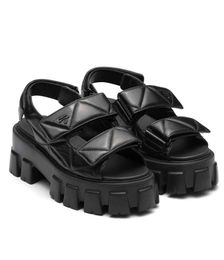 Summer Walk Dress Shoe Luxury Quilted Leather Women Sandals Shoes Nappa White Black Brush Leather Comfort Walking Platform Sole Lady Daily Footwear Sandalias Box