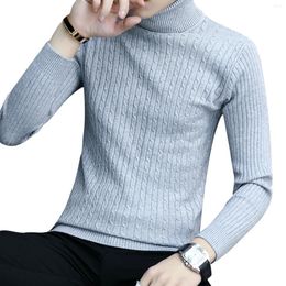 Men's Hoodies 2024 Fashion Men Solid Color Sweater Autumn And Winter Adult Long-Sleeved High-Neck Pullover Twist Bottoming Shirt