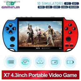 Portable Game Players X7 4.3-inch handheld game console I screen portable video game player high-definition game console builds 10000 games for GBA GBC NES GBC Q240326