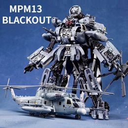 Transformation toys Robots In Stock Transformation Masterpiece MPM13 BLACKOUT Deformable Helicopter Movie Master KO MMP13 Action Figure Toy T240325