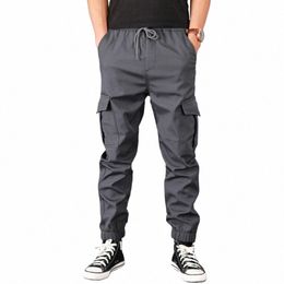 new winter men's pants thickened fleece jogging pants multi-pocket loose sports pants men's casual m sports overalls 94tf#