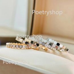 Designer Ring New fashion beauty hipster Honeycomb Honeycomb 925 sterling silver Cha umet ring full of diamond chain mix and match couples rings designer for women